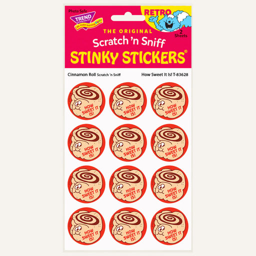 How Sweet It Is! Cinnamon Roll Scented Retro Scratch 'n Sniff Stinky Stickers