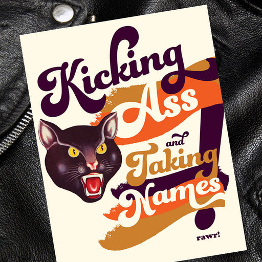 Kicking Ass + Taking Names Wild Cat Encouragement Card