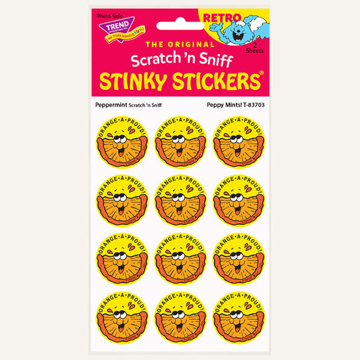 Orange-A-Proud! Orange Candy Scented Retro Scratch 'n Sniff Stinky Stickers