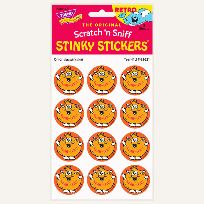 Tear-ific! Onion Scented Retro Scratch 'n Sniff Stinky Stickers