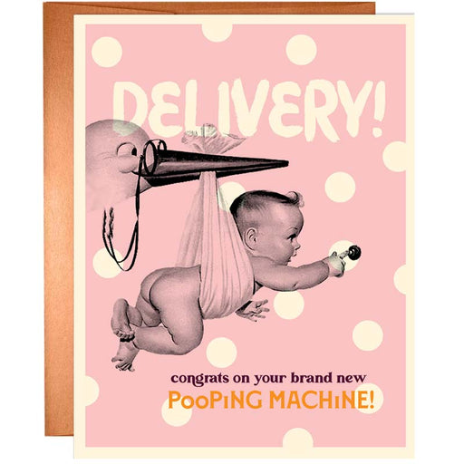 Congrats On Your Brand New Poop Machine! Baby Card
