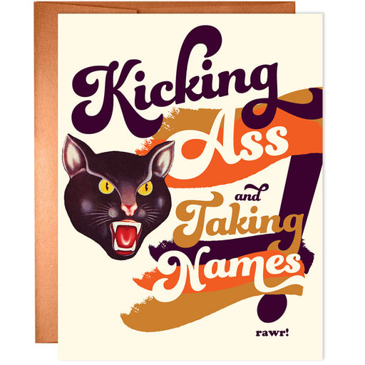 Kicking Ass + Taking Names Wild Cat Encouragement Card